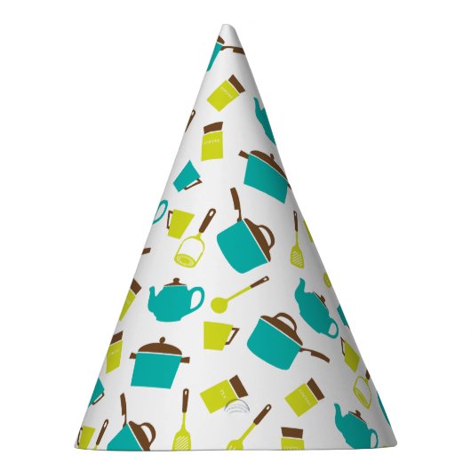 Keukengerei, met de klok mee, messenmakerswerk, ke feesthoedjes (Rechts)