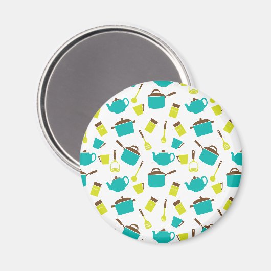 Keukengerei, met de klok mee, messenmakerswerk, ke magneet (Voorkant / Achterkant)