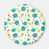 Keukengerei, met de klok mee, messenmakerswerk, ke magneet (Voorkant)