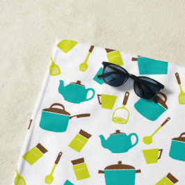 Keukengerei, met de klok mee, messenmakerswerk, ke strandlaken