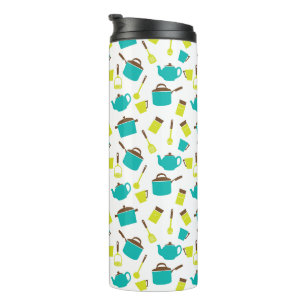 Keukengerei, met de klok mee, messenmakerswerk, ke thermosbeker