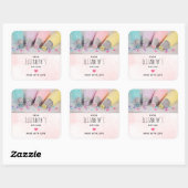 Keukengerei met verkleurde pennen vierkante sticker (Vel)