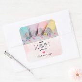 Keukengerei met verkleurde pennen vierkante sticker (Envelop)