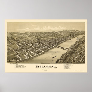 Keukengerei, PA Panoramische Kaart - 1896 Poster