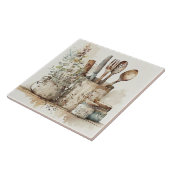 Keukengerei Rustieke Waterverven Keramische Tegel Tegeltje (Zijkant)