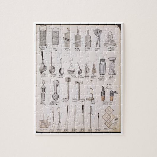 Keukengerei, uit een handelscatalogus van de huisd legpuzzel (Verticaal)