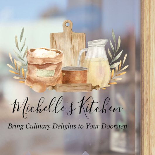 Keukengerei Voedsel Waterverf Quote Raamsticker