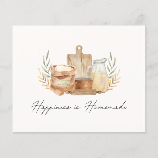 Keukengerei Voedsel Waterverf Recept Kaart (Achterkant)