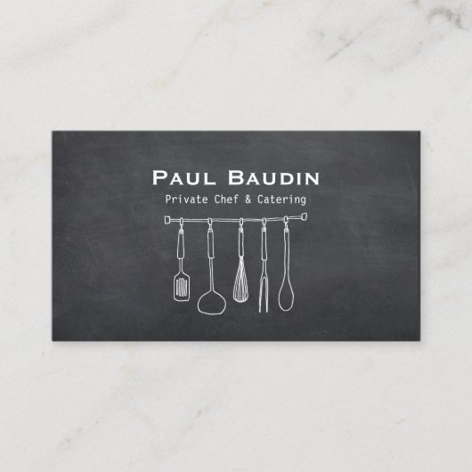 keukengerei voor catering visitekaartje (Voorkant)