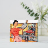 Keukengerei voor  koppel feestdagenkaart (Staand voorkant)