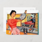 Keukengerei voor  koppel feestdagenkaart (Voorkant / Achterkant)