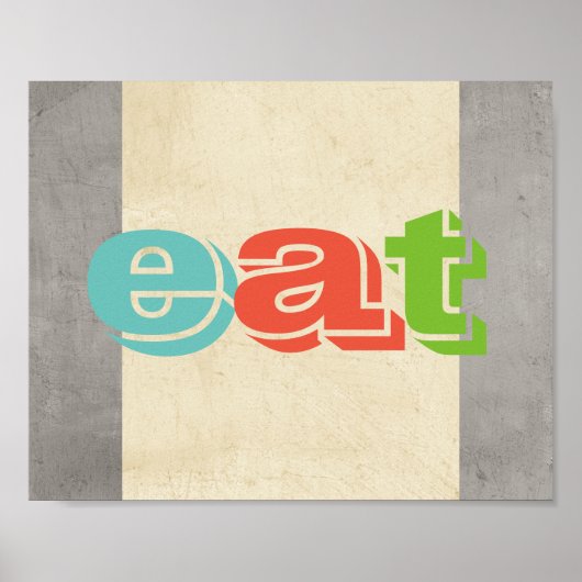 keukengerei voor typografie poster eet grijs en ec (Voorkant)