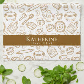 Keukengerei Wit Bruin Keuken Handdoeken (Gevouwen)