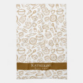 Keukengerei Wit Bruin Keuken Handdoeken (Verticaal)