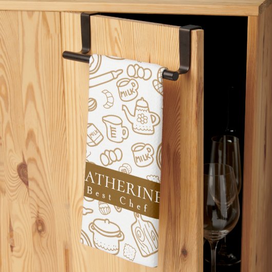 Keukengerei Wit Bruin Keuken Handdoeken (Derde Gevouwen)