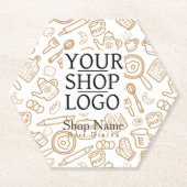 Keukengerei Wit Bruin Logo Kartonnen Onderzetters (Voorkant)