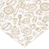 Keukengerei Wit Bruin Tafelkleed (Gekanteld)