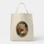 Keukenginger kitten in een tuin tote bag (Achterkant)