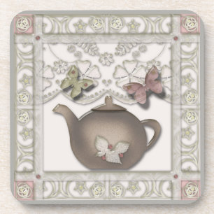 Keukenglazen theepot-beige kleuren bier onderzetter