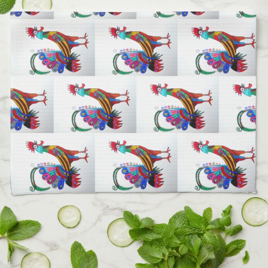 Keukenhanddoek - 019 Rooster (Gevouwen)