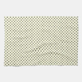 Keukenhanddoek 16x24 Stippen zwarte crème (Horizontaal)