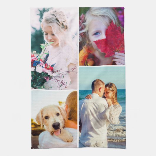 Keukenhanddoek 4 Sjabloon met foto's (Verticaal)