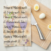 Keukenhanddoek "7 dozen van Matzah in alle " (Quarter Fold)