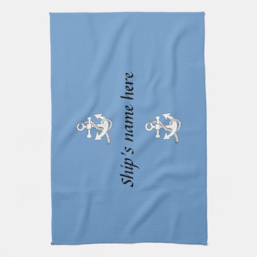 Keukenhanddoek - Anker met scheepsnaam (Verticaal)