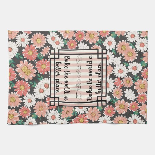 keukenhanddoek. Bak de wereld een betere plek. Theedoek (Horizontaal)