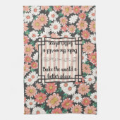 keukenhanddoek. Bak de wereld een betere plek. Theedoek (Verticaal)