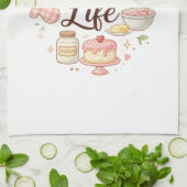 Keukenhanddoek 'Baking Mom Life' (Gevouwen)