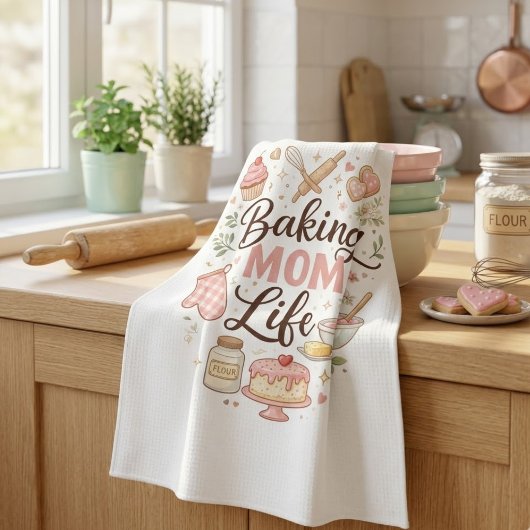 Keukenhanddoek 'Baking Mom Life'