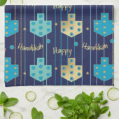 Keukenhanddoek "Blauw/Gouden Driehoeken" (Gevouwen)