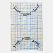 Keukenhanddoek - Blauwe marlijn op pad (Verticaal)