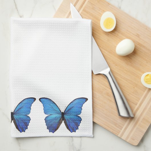 Keukenhanddoek Blauwe Morpho Vlinders (Quarter Fold)