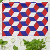 Keukenhanddoek - Blokverlichting, rood wit en blau (Gevouwen)