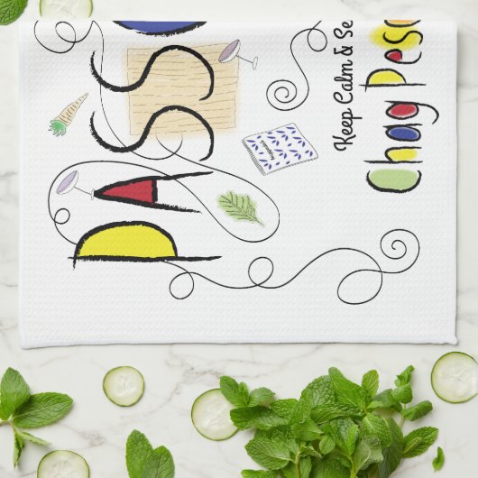 Keukenhanddoek "Chag Pesach Sameach" (Gevouwen)