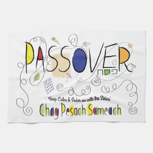 Keukenhanddoek "Chag Pesach Sameach" (Horizontaal)