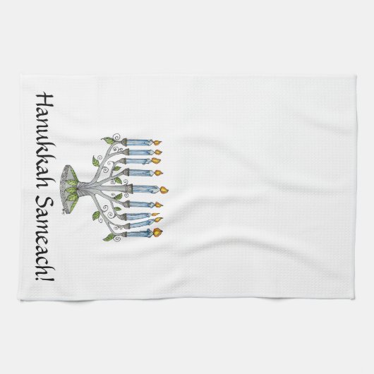 Keukenhanddoek - Chanoeka - Menorah (Horizontaal)