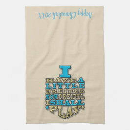 Keukenhanddoek "Chanukah/Dreidel Play, Gold/Blue"