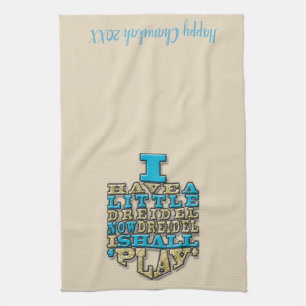 Keukenhanddoek "Chanukah/Dreidel Play, Gold/Blue"