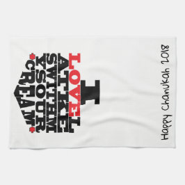 Keukenhanddoek "Chanukah/I Love Latkes"