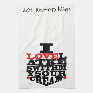 Keukenhanddoek "Chanukah/I Love Latkes"