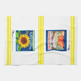 Keukenhanddoek - Claremont CA 2 Fruit Crate Labels