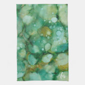 Keukenhanddoek "Colorburst Green-Golds Inkblot" (Verticaal)