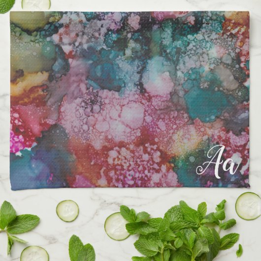 Keukenhanddoek "Colour Burst Inkblot" (Gevouwen)