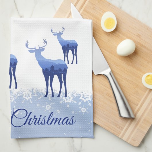 Keukenhanddoek - De deer Snowflakes (Quarter Fold)