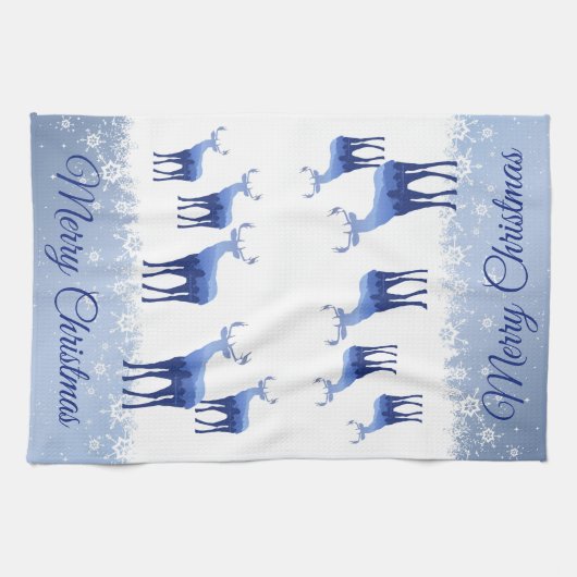 Keukenhanddoek - De deer Snowflakes (Horizontaal)