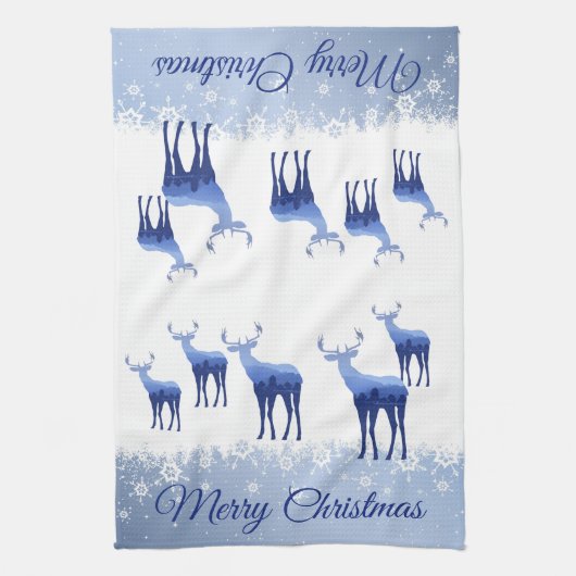 Keukenhanddoek - De deer Snowflakes (Verticaal)