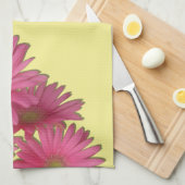 Keukenhanddoek - Donkerroze Gerbera Daisies (Quarter Fold)